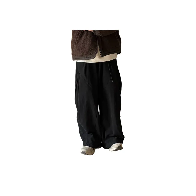 Retro Solid Color Workwear Casual Pants-0