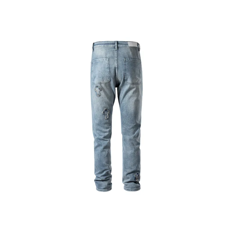 Fashionable Embroidery Straight Leg Jeans-1