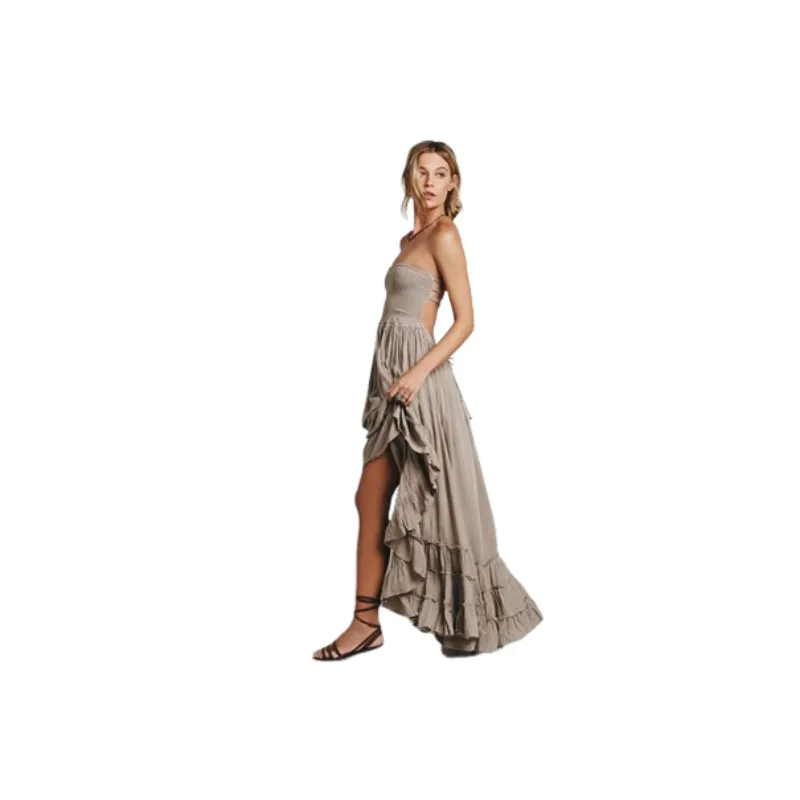 Fashionable Simple Cotton Slip Dress Women-3