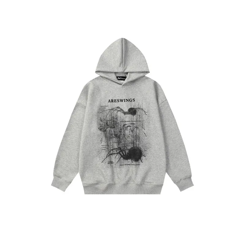New Design Style Spider Pattern Casual Loose Hoodie-0